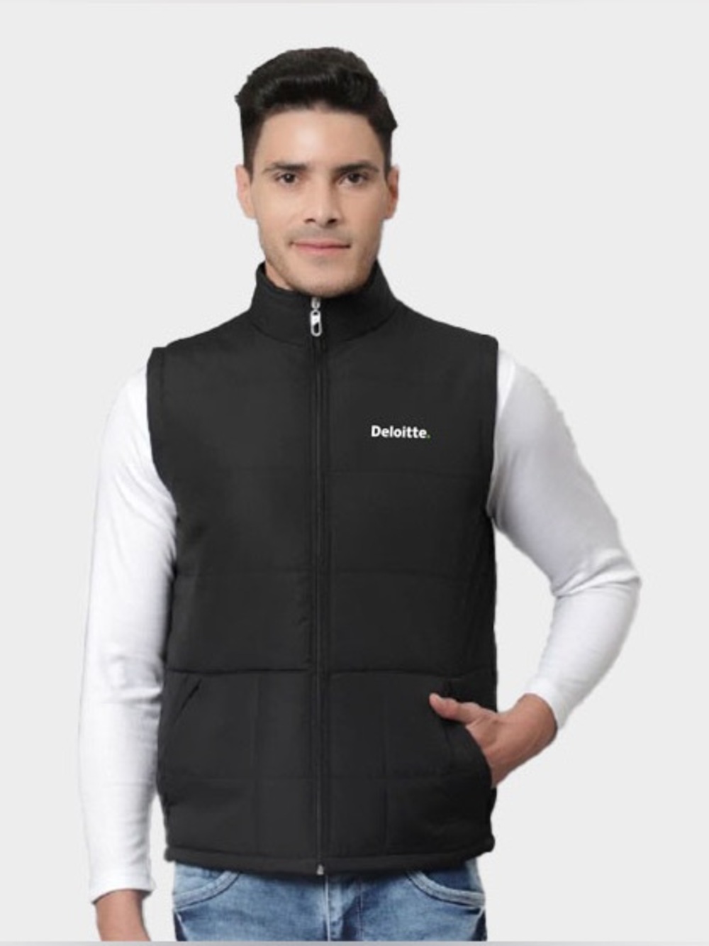 Deloitte Black Quilted Men's Vest